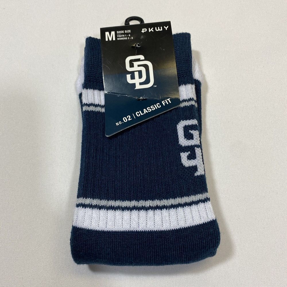 San Diego Padres PWKY Athletic Fit Socks Boy's Size M‎ Navy Blue Tatis Machado